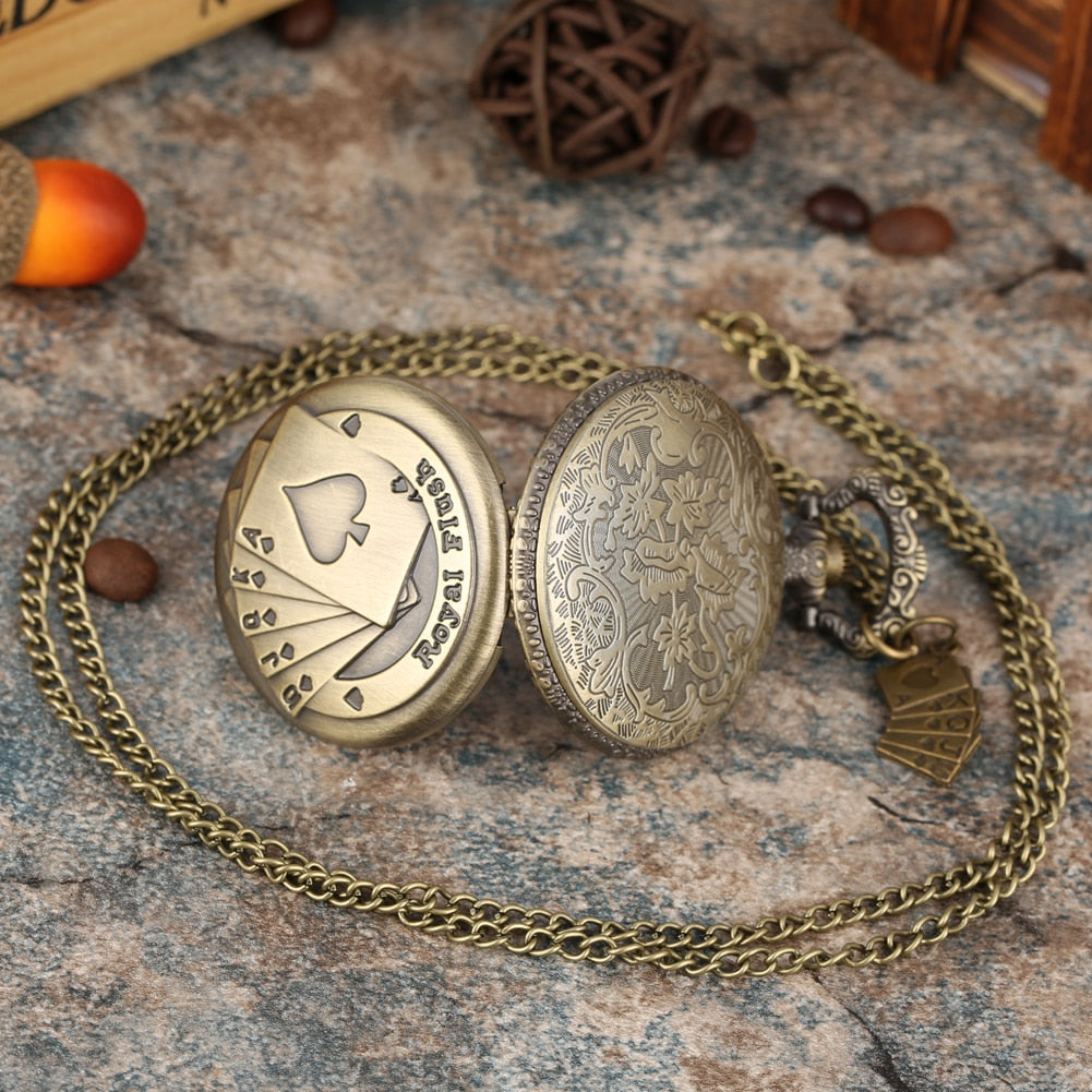 Royal Flush Quartz Pocket Watch