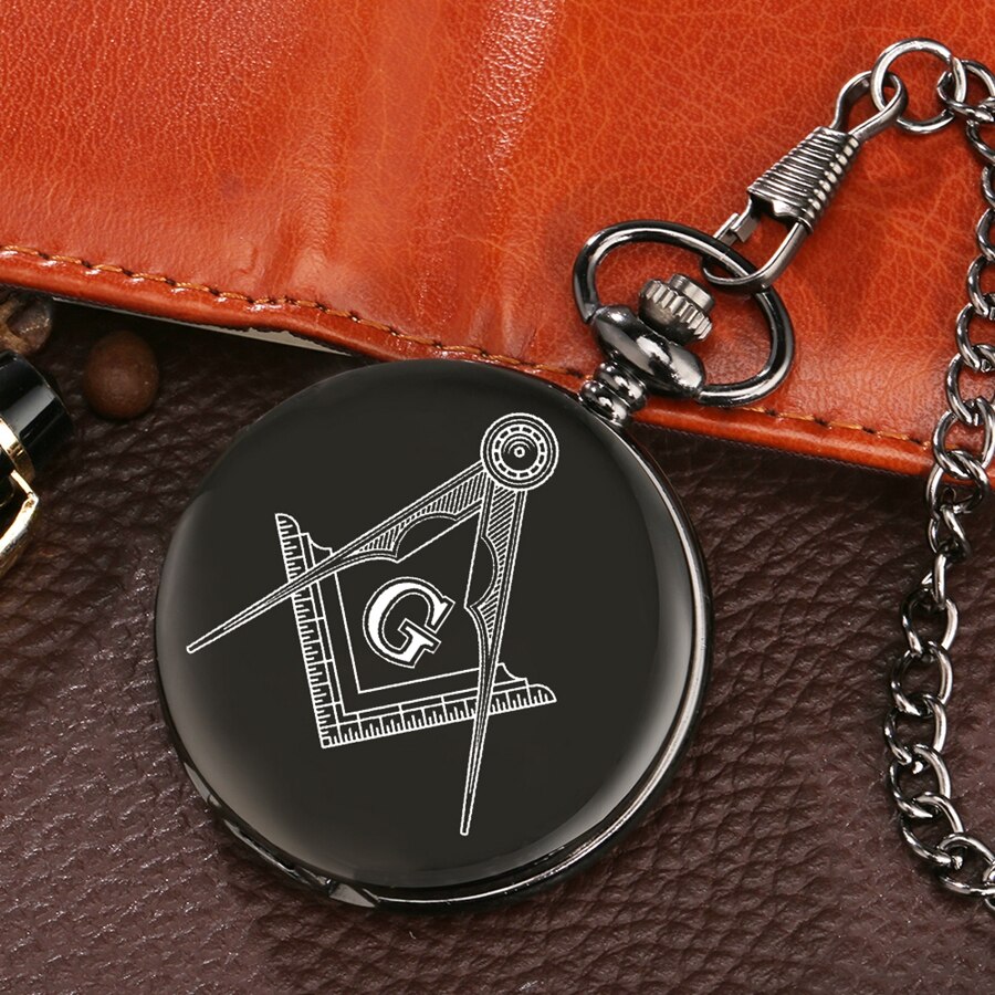 Modern Black Masonic Pocket Watch