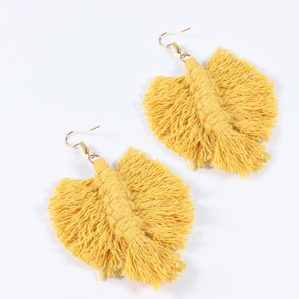 Macrame Feather Earrings