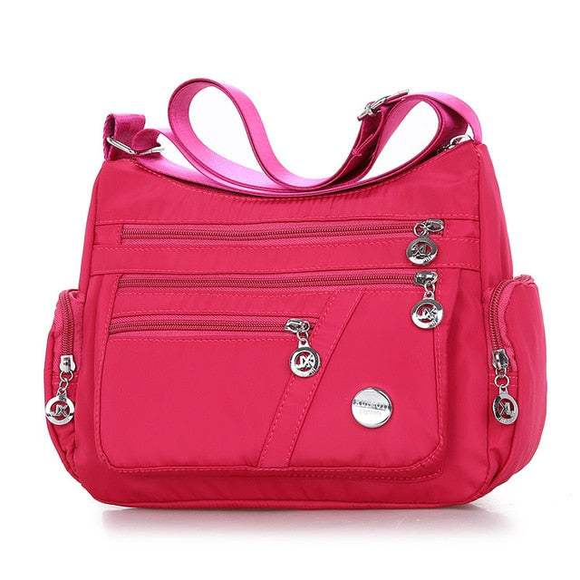 Zipper Pockets Shoulder Bag