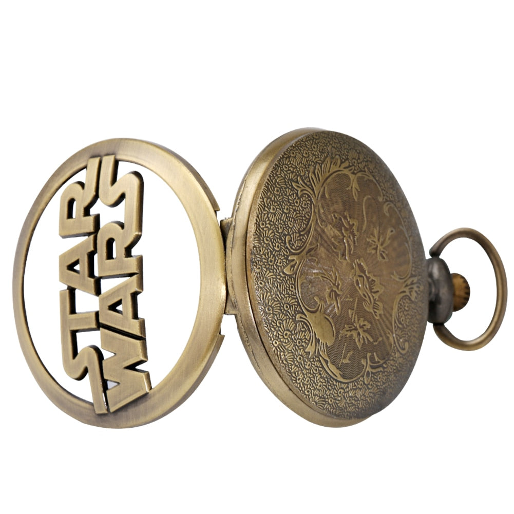 Retro Star Wars Hollow Quartz Pocket Watch