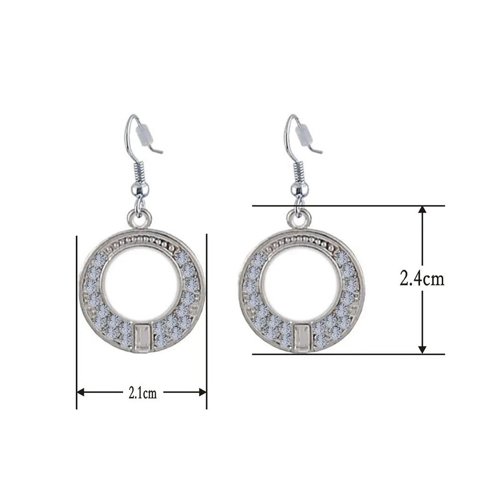 Open Circle Rhinestone Earrings