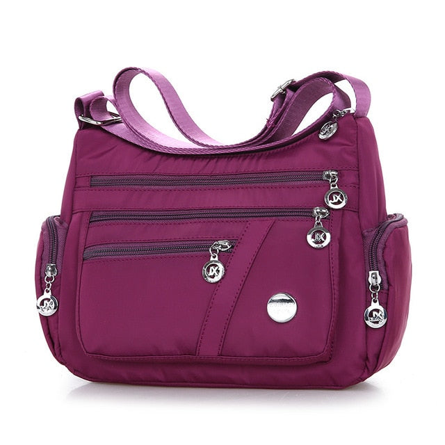 Zipper Pockets Shoulder Bag