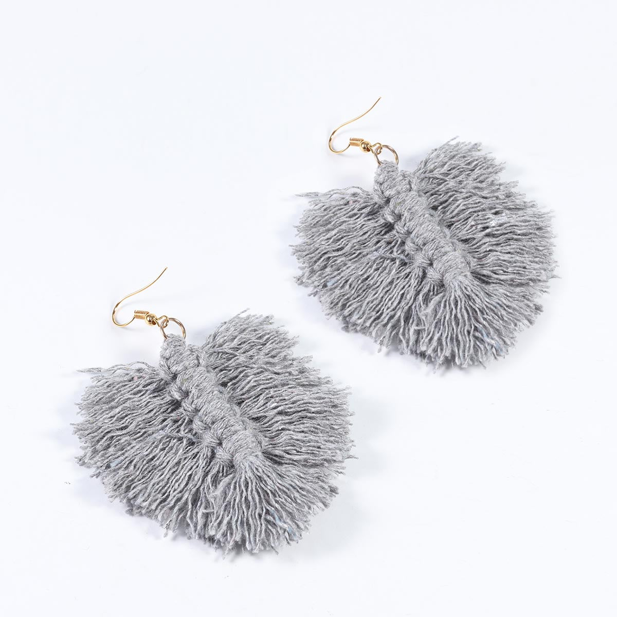 Macrame Feather Earrings