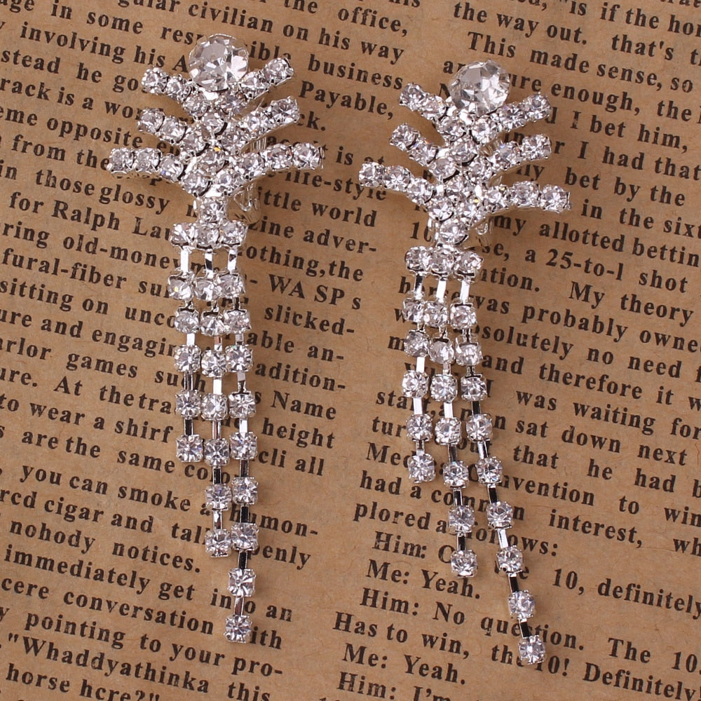 Rhinestone Tassel Earrings