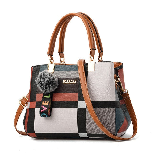 Color Blocks Satchel Handbag