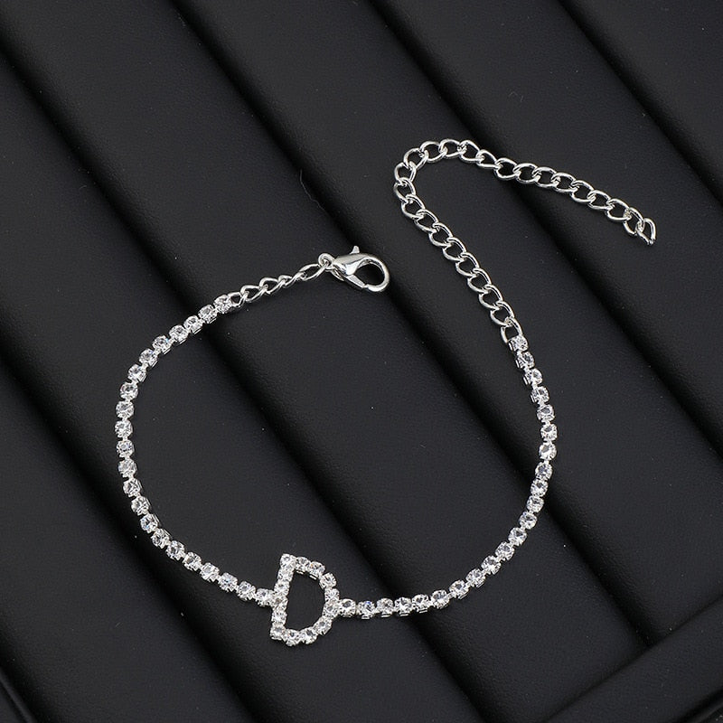 Rhinestone Initial Bracelet