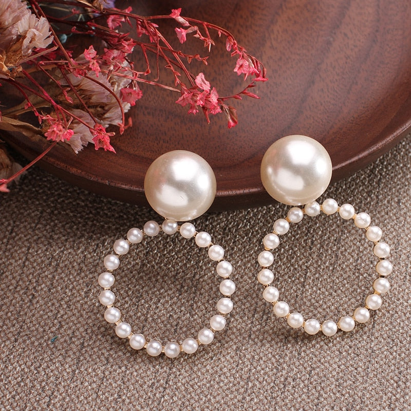 Gold Pearl Accent Earrings