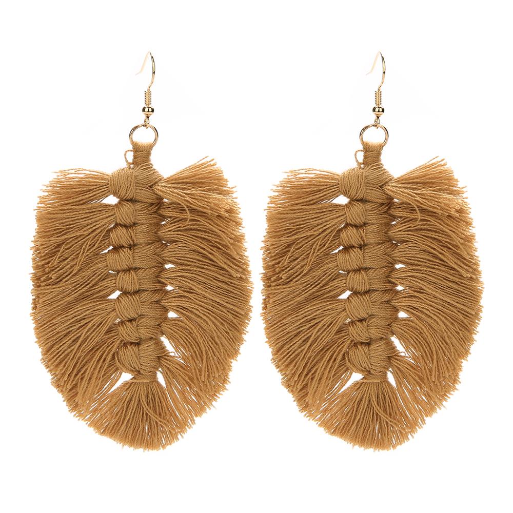 Macrame Feather Earrings