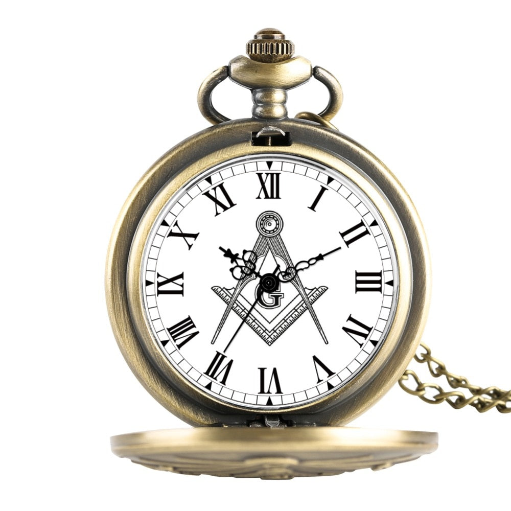 Square and Compass Mason Pocket Watch