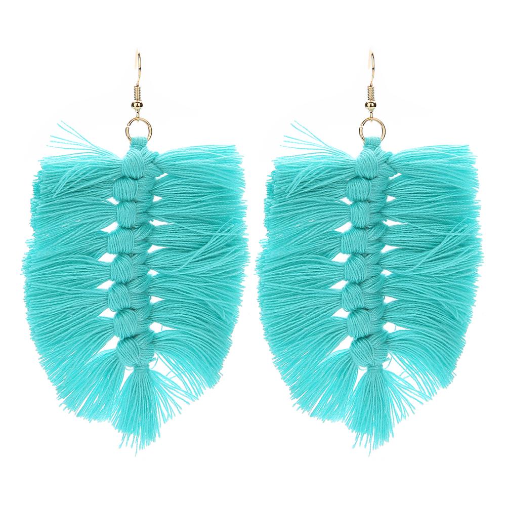 Macrame Feather Earrings