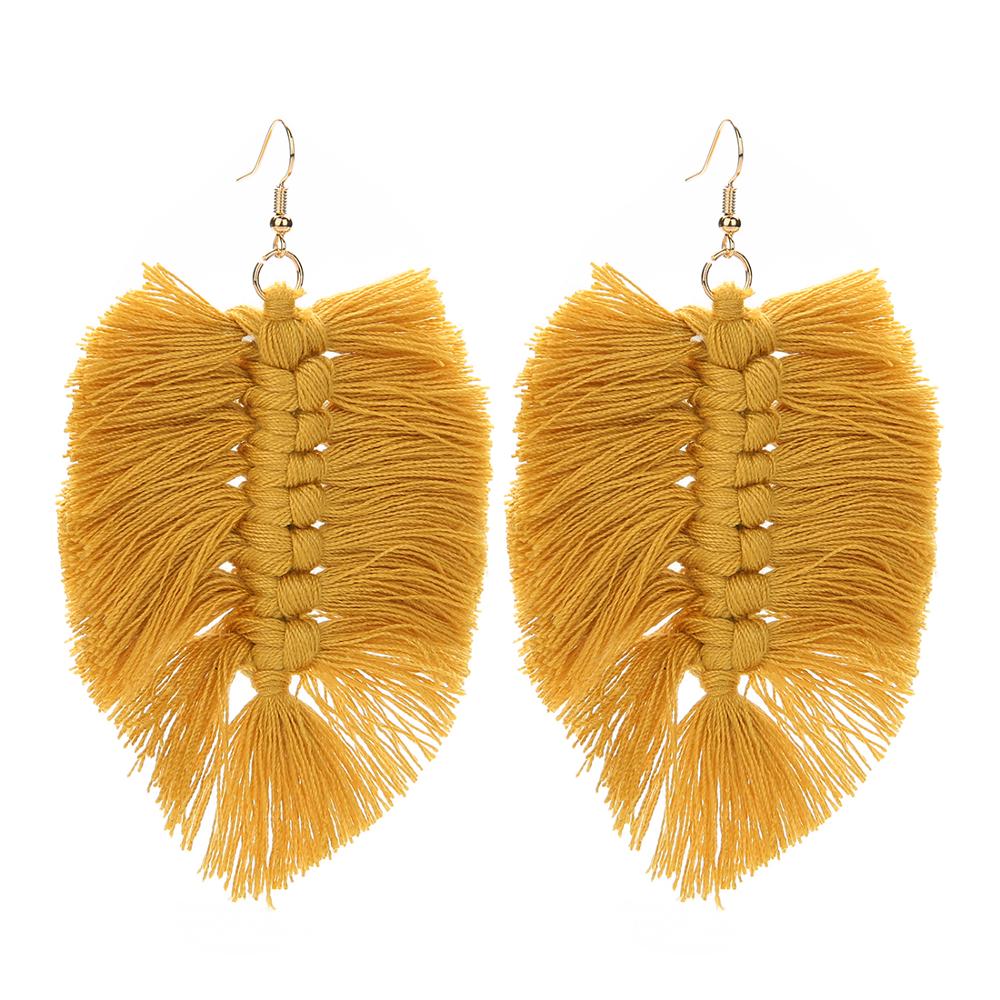 Macrame Feather Earrings