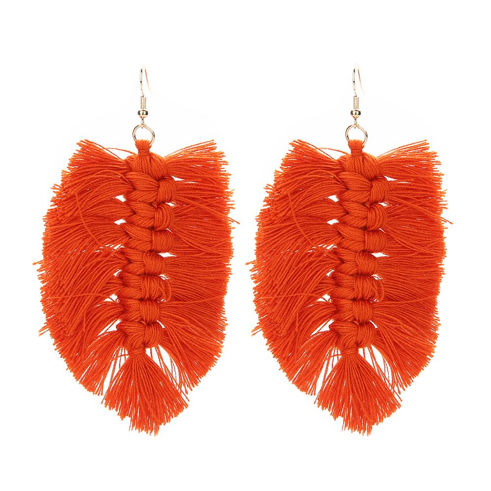 Macrame Feather Earrings