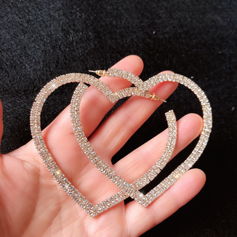 Big Heart CZ Hoops