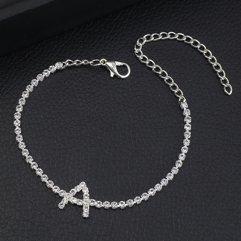 Rhinestone Initial Bracelet