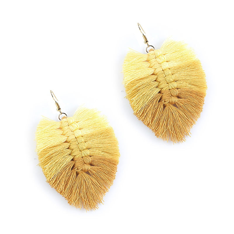 Macrame Leaf Earrings