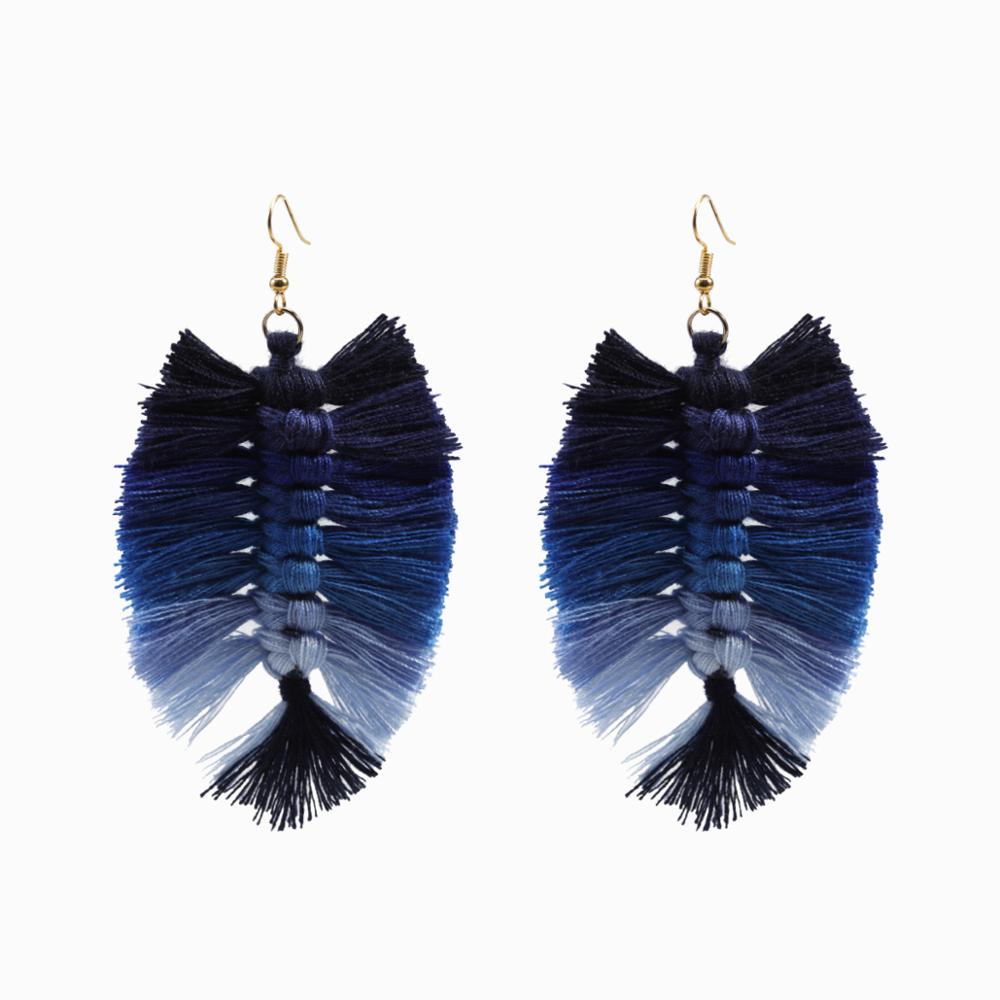 Macrame Feather Earrings