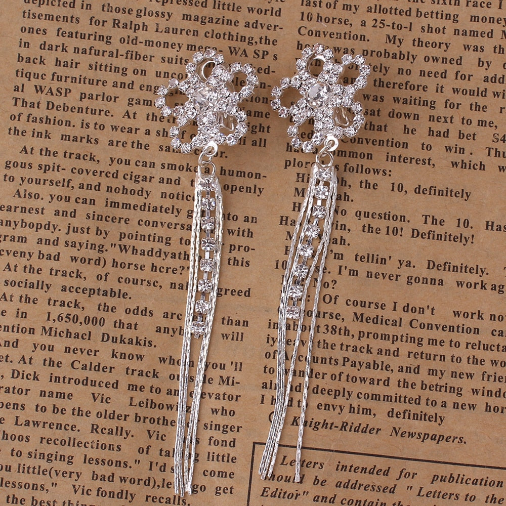 Rhinestone Tassel Earrings