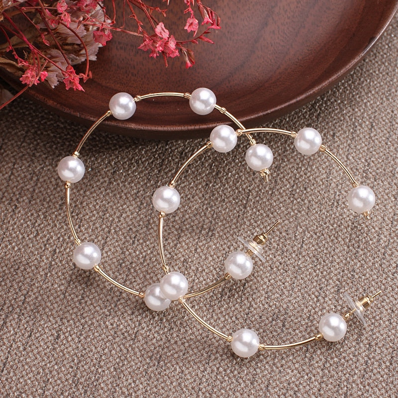 Gold Pearl Accent Earrings