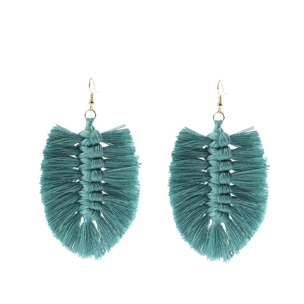 Macrame Feather Earrings