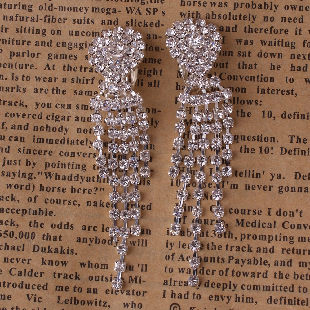 Rhinestone Tassel Earrings