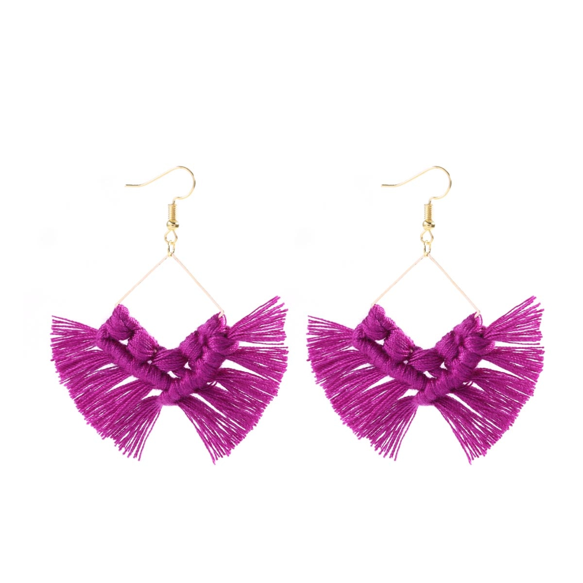 Macrame Feather Earrings