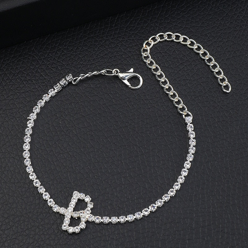 Rhinestone Initial Bracelet