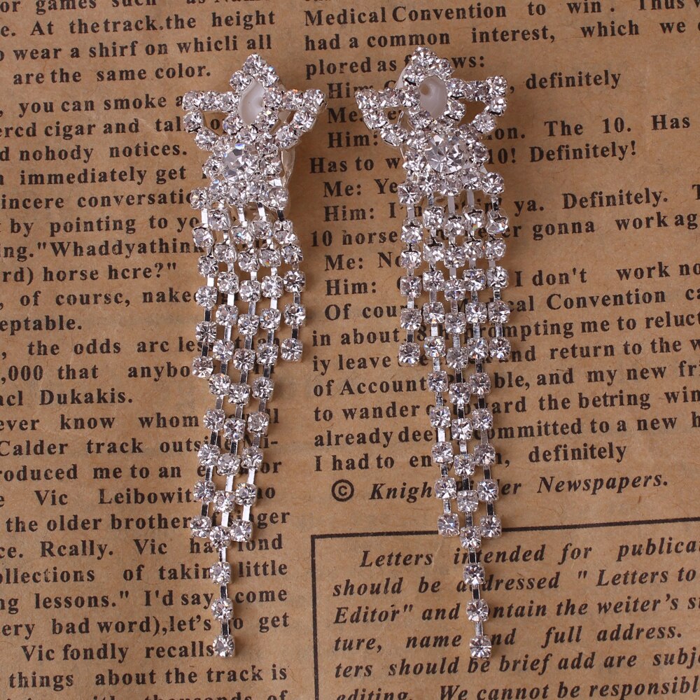 Rhinestone Tassel Earrings