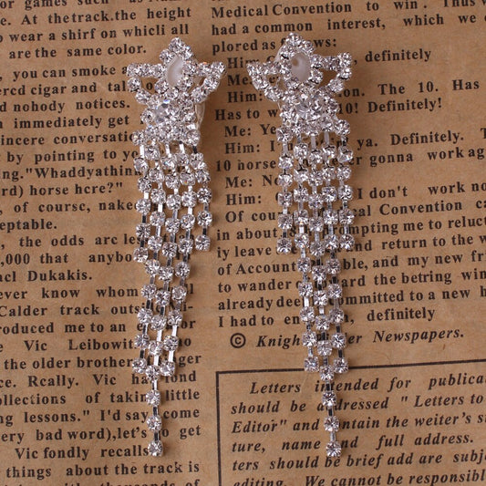 Rhinestone Tassel Earrings