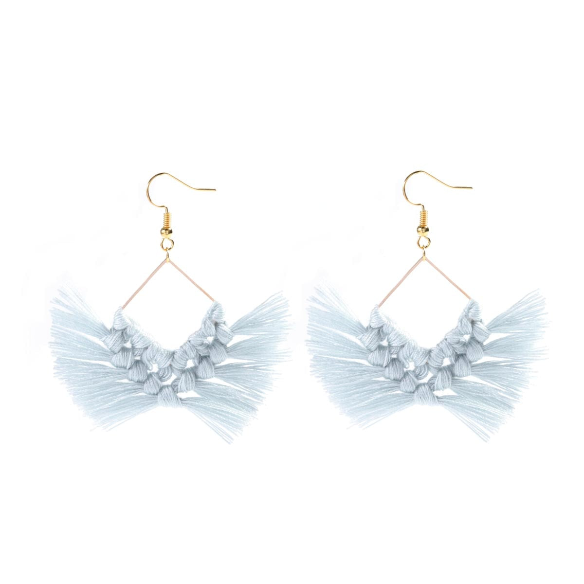 Macrame Feather Earrings