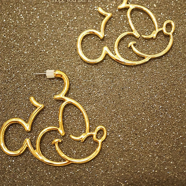 Cartoon Mouse Hoop Earrings