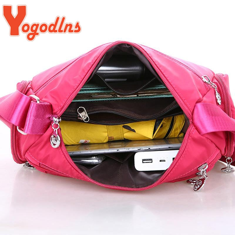 Zipper Pockets Shoulder Bag