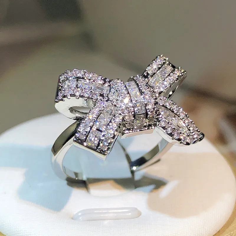 Bow Knot Zircon Stone Ring