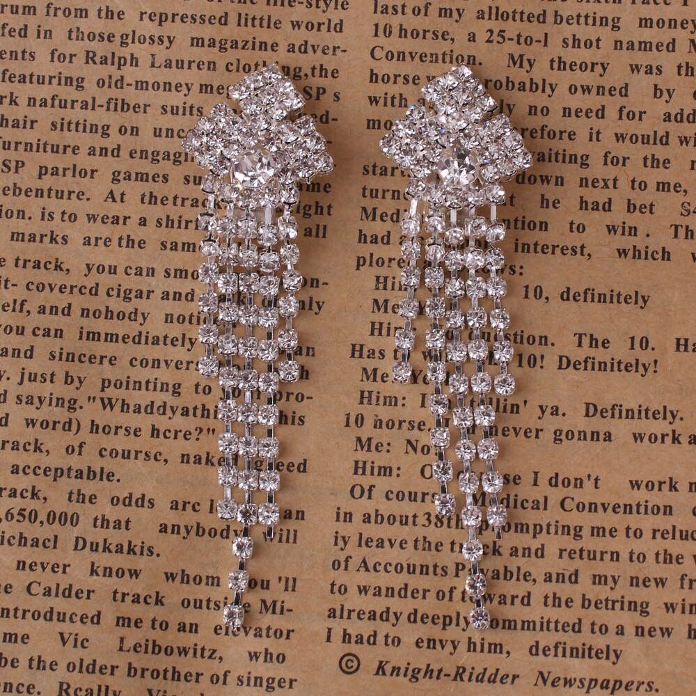 Rhinestone Tassel Earrings