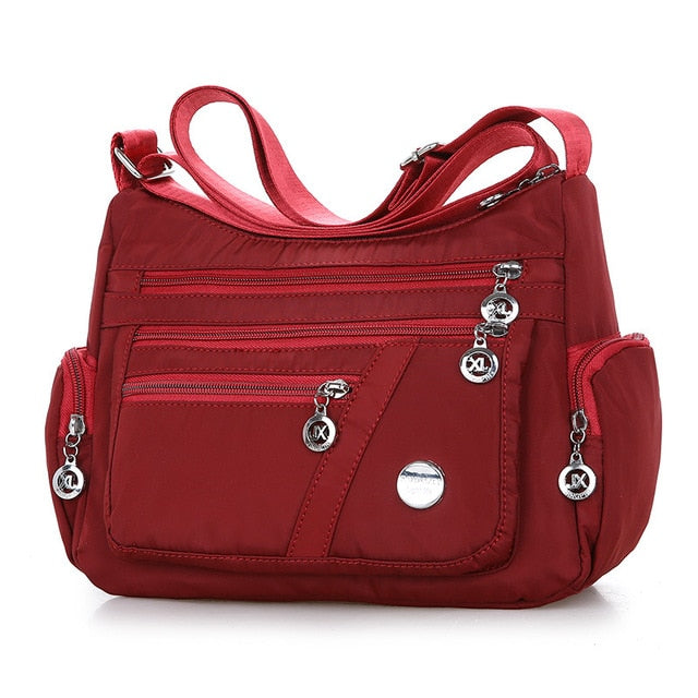 Zipper Pockets Shoulder Bag