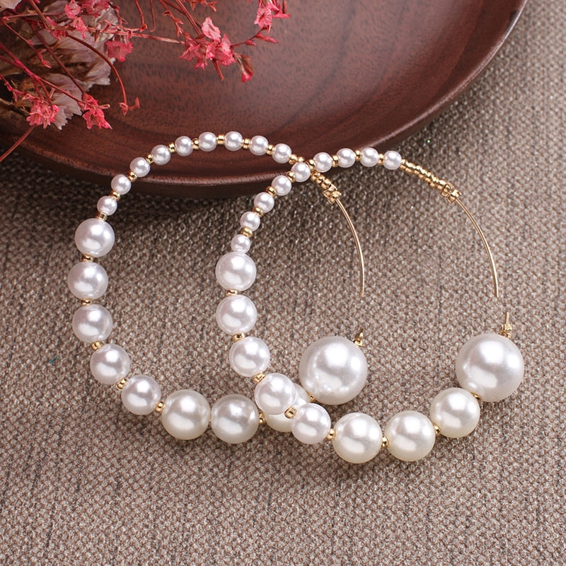 Gold Pearl Accent Earrings