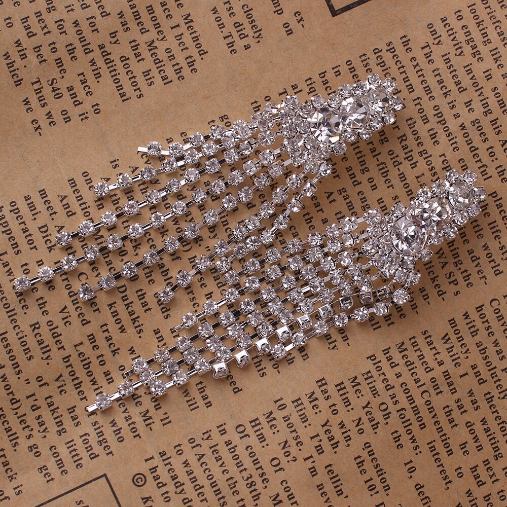 Rhinestone Tassel Earrings