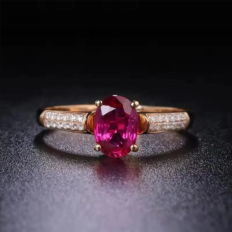 Rose Red Crystal Ring