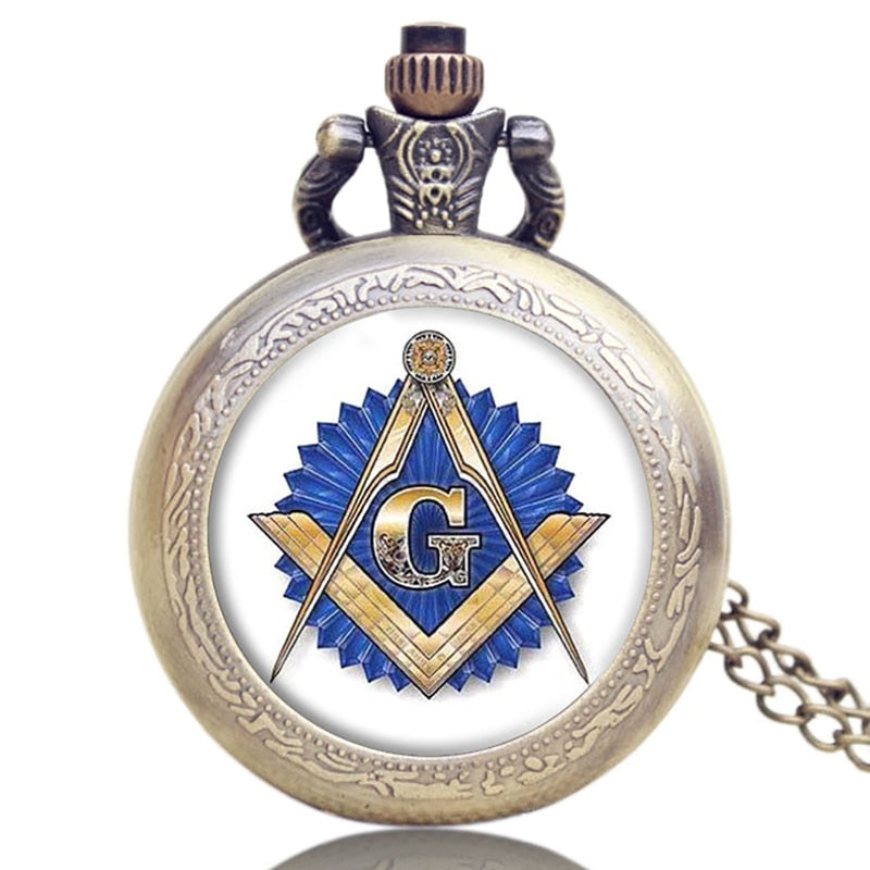 Square and Compass Mason Pocket Watch