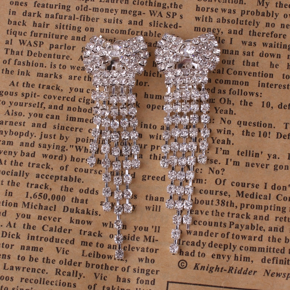 Rhinestone Tassel Earrings