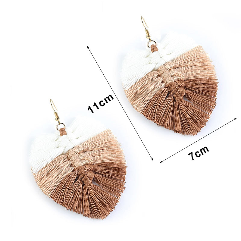 Macrame Leaf Earrings