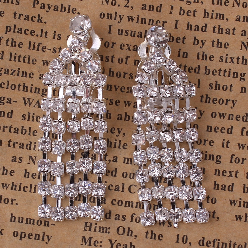 Rhinestone Tassel Earrings