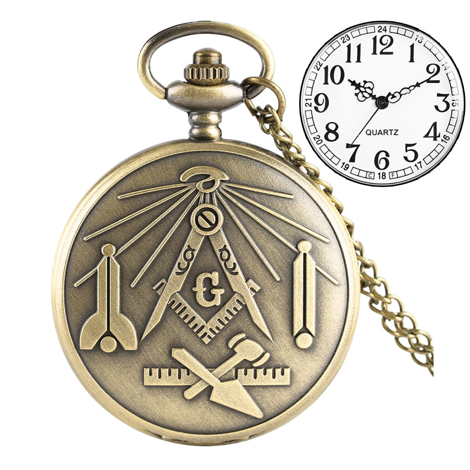 Square and Compass Mason Pocket Watch