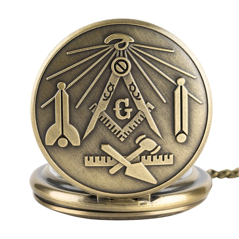 Square and Compass Mason Pocket Watch