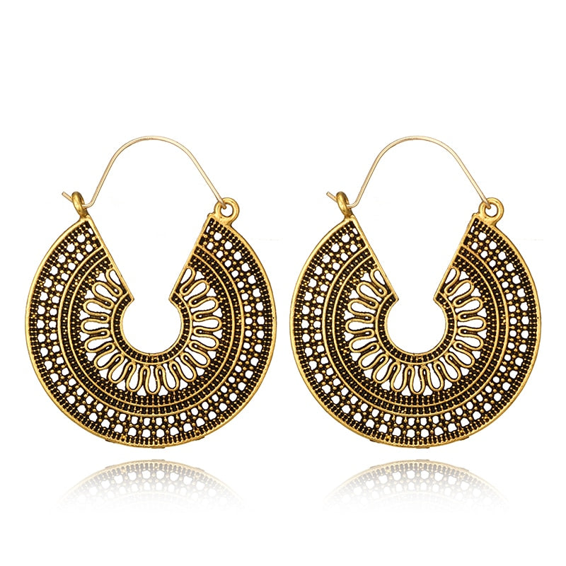 Boho Scroll Hoop Earrings