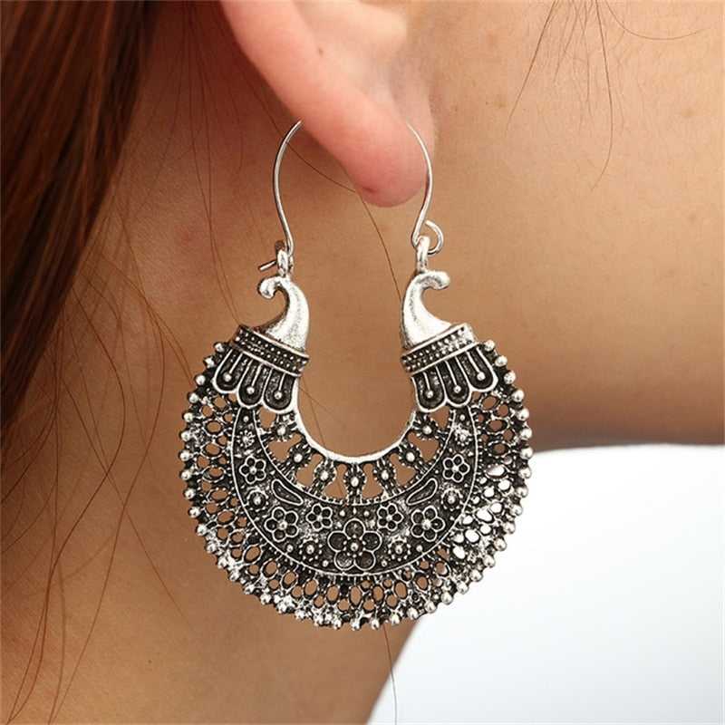 Boho Scroll Hoop Earrings