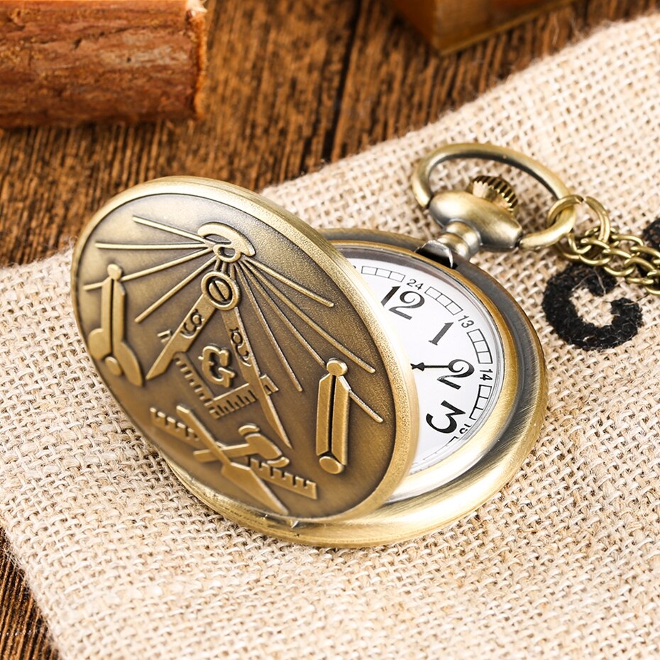 Square and Compass Mason Pocket Watch