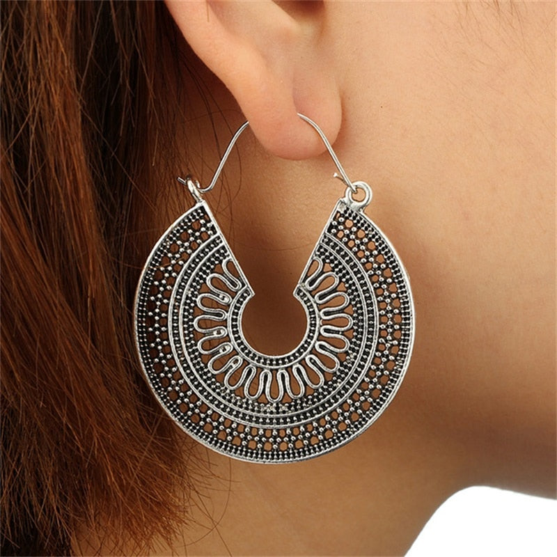 Boho Scroll Hoop Earrings