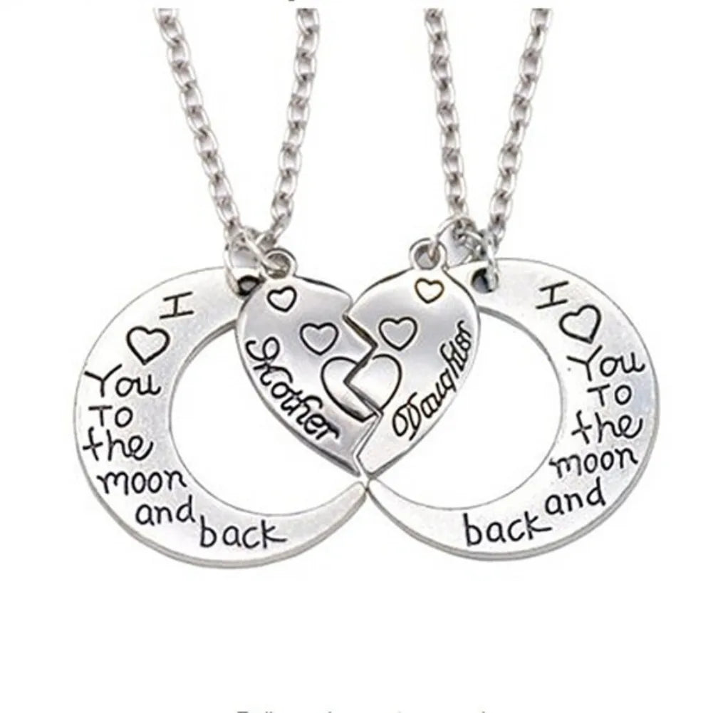 2Pcs I Love You to the Moon and Back Necklace