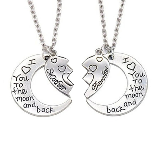 2Pcs I Love You to the Moon and Back Necklace